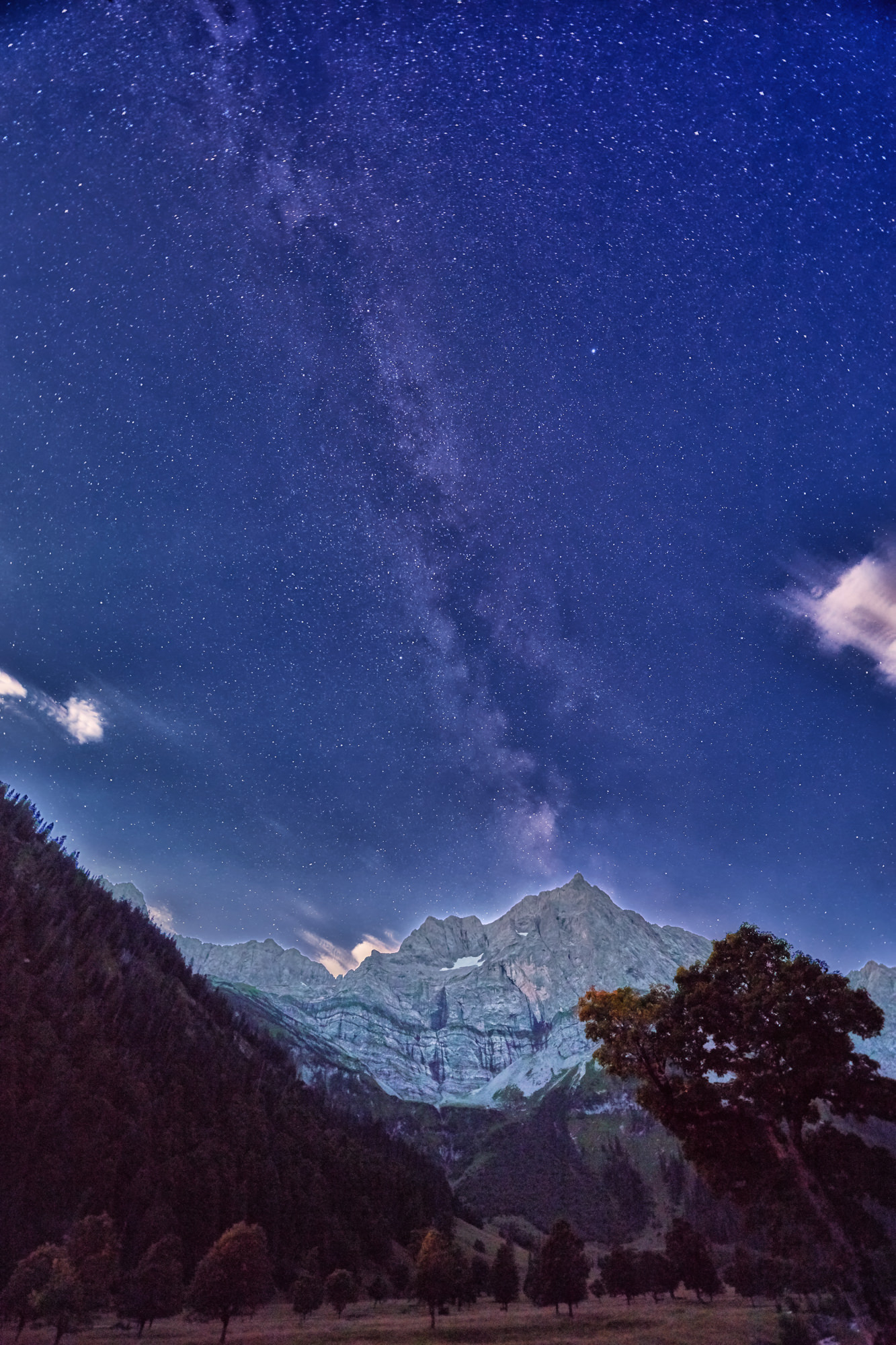 Milky Way above Mt. Lamsenspitze, Tyrol, Austria